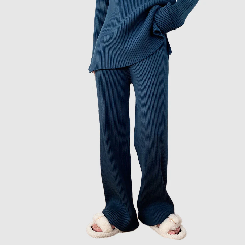 Mia | Cozy Ribbed Knit Sweater and Wide-Leg Pants Set