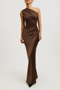 Mia | Elegant Asymmetric Satin Evening Gown
