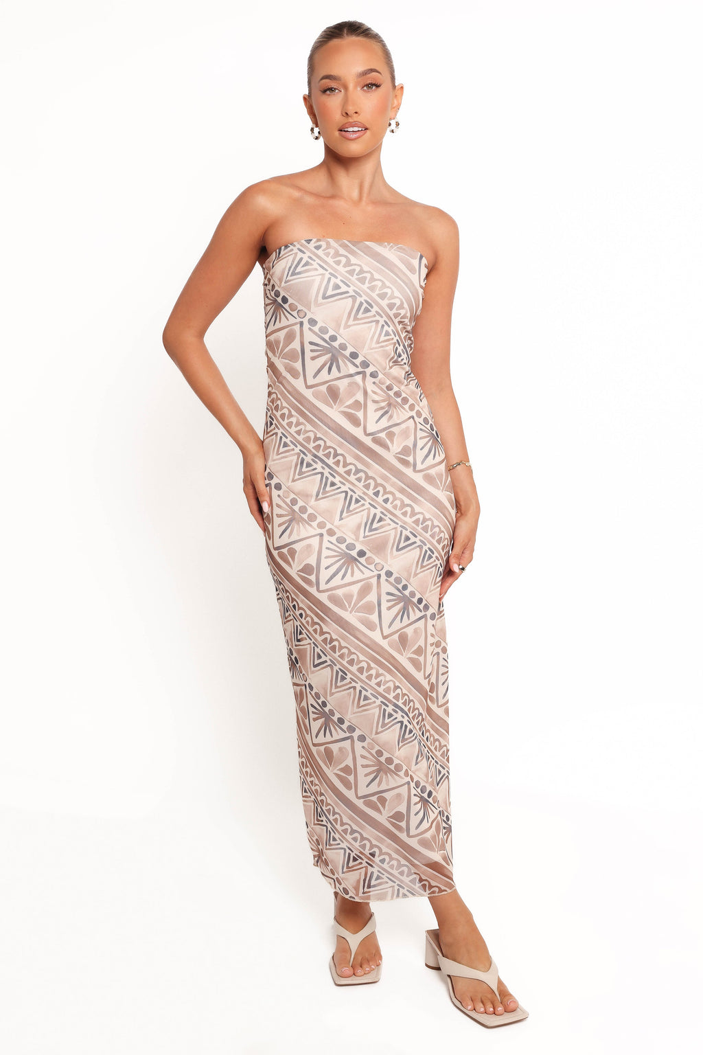 Mia | Elegant Chic Strapless Midi Dress