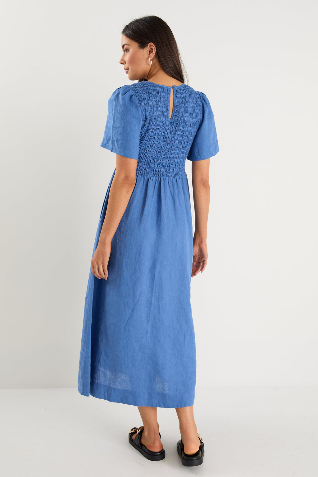 Mia | Elegant Cornflower Blue Summer Dress for Wedding Guests
