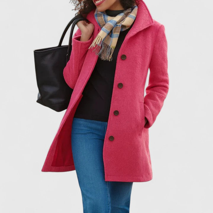 Mia | Elegant Long Wool Coat for Women