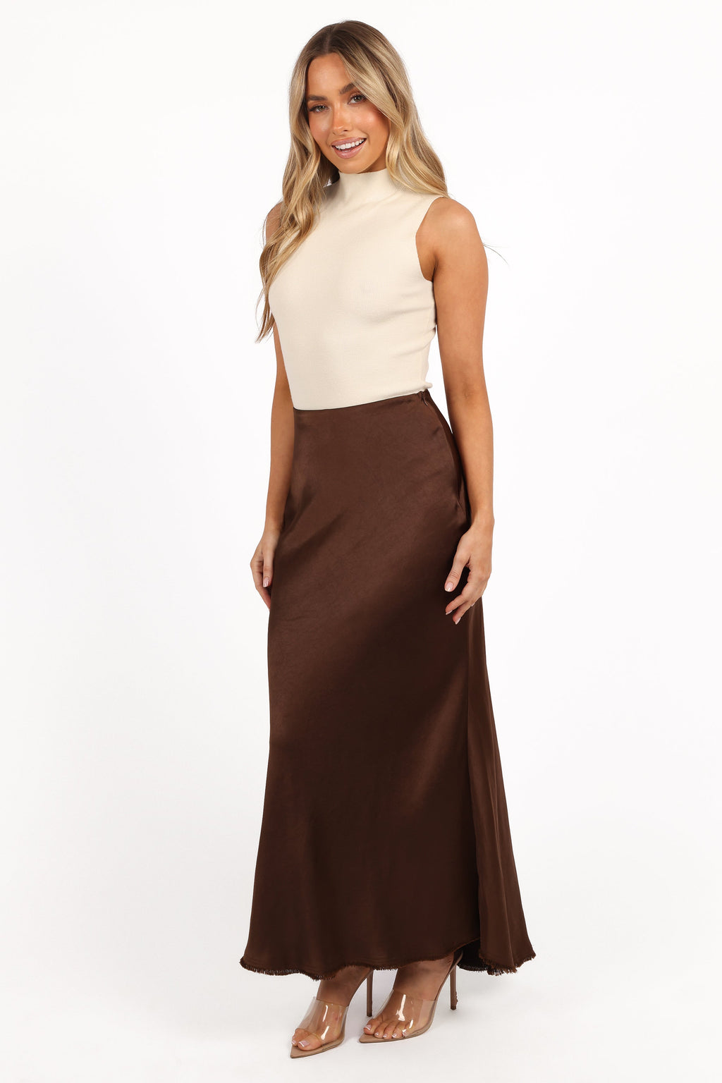 Mia | Elegant Satin Midi Skirt