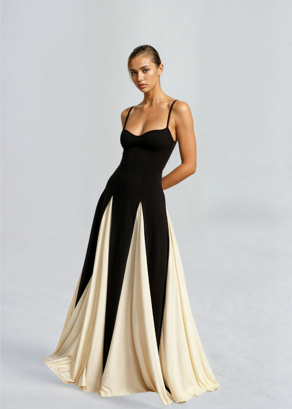 Mia | Elegant Two-Tone Maxi Dress for Women