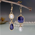 Mia | Elegant Vintage Blue Stone Earrings for Women
