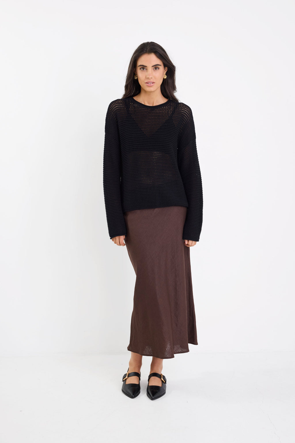 Mia | Lightweight Relaxed Fit Crochet Knit Jumper