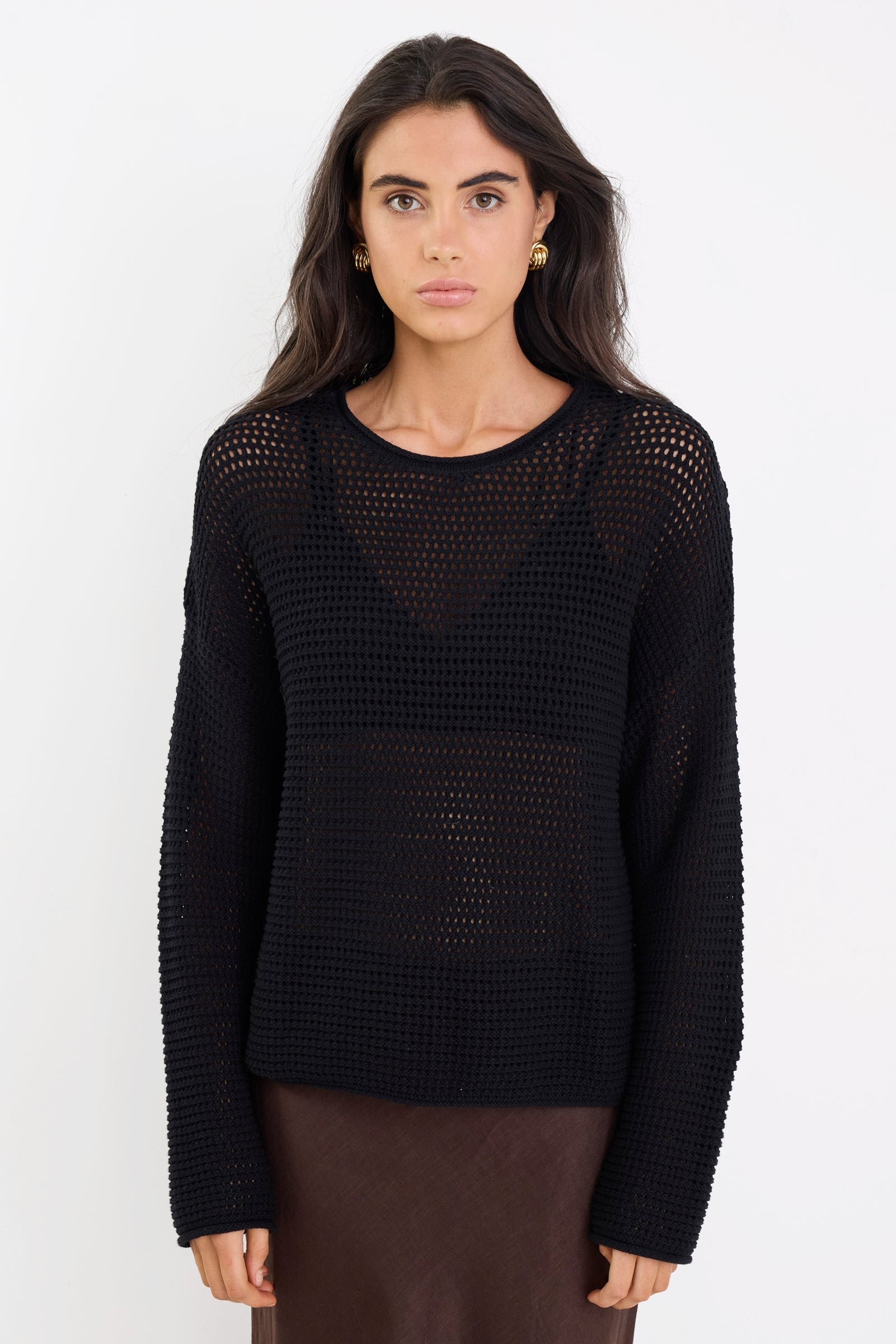 Mia | Lightweight Relaxed Fit Crochet Knit Jumper