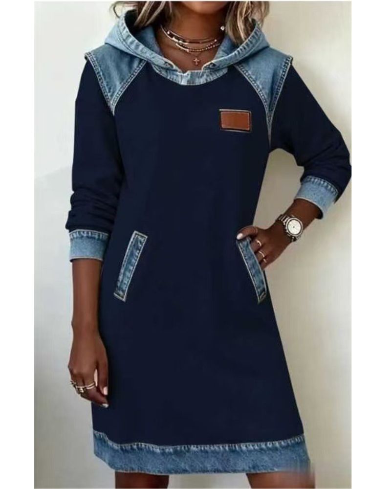 Mia | Modern Casual Denim Hooded Dress
