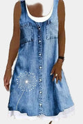 Mia | Playful Sleeveless Denim A-Line Dress