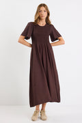 Mia | Relaxed Chocolate Midi Dress