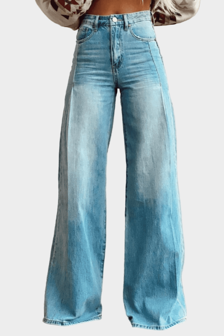 Mia | Relaxed High Waisted Wide Leg Denim Jeans