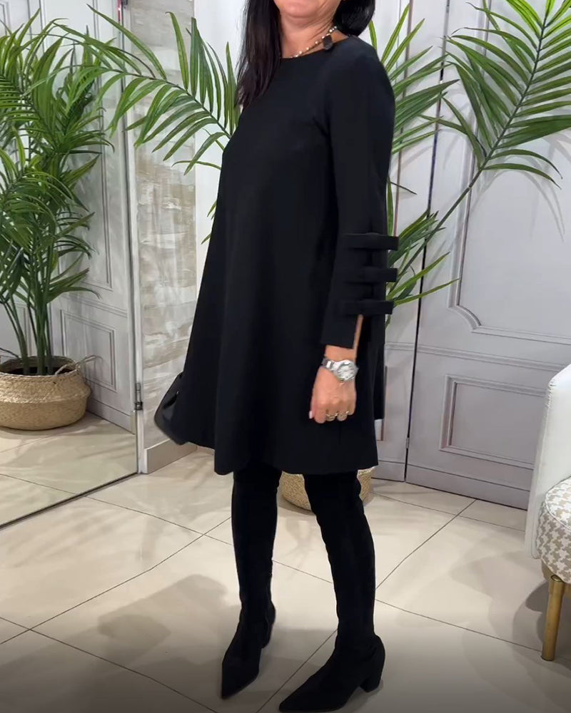 Mia | Relaxed Long Sleeve Swing Mini Dress