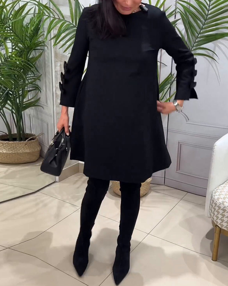 Mia | Relaxed Long Sleeve Swing Mini Dress