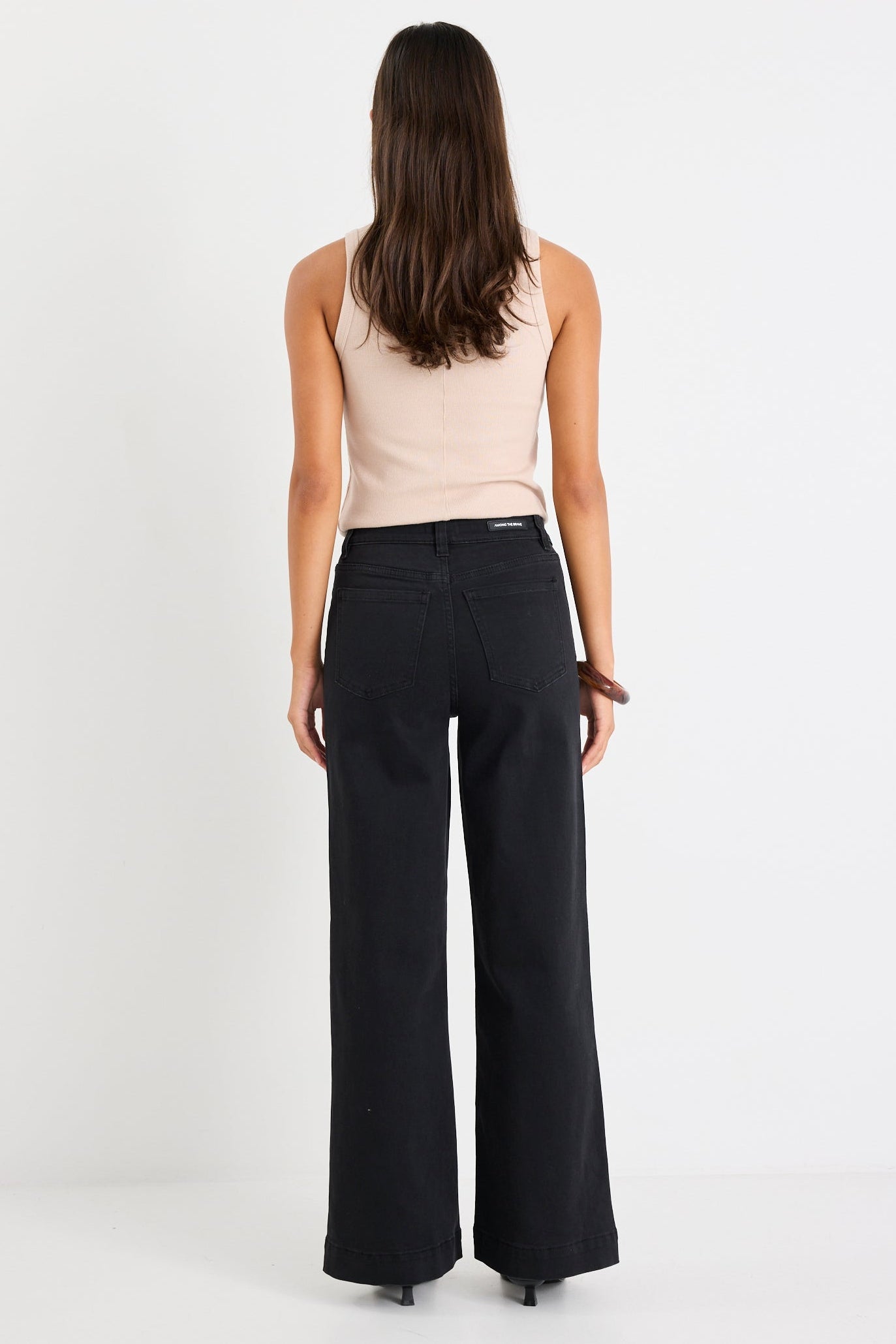 Mia | Stylish Black High Rise Wide Leg Jeans