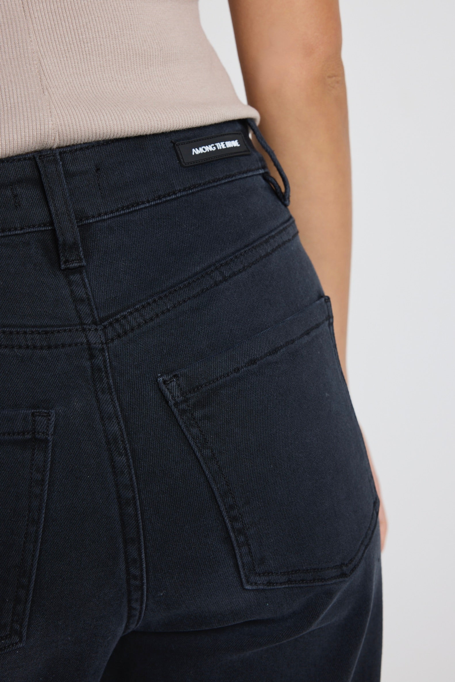 Mia | Stylish Black High Rise Wide Leg Jeans
