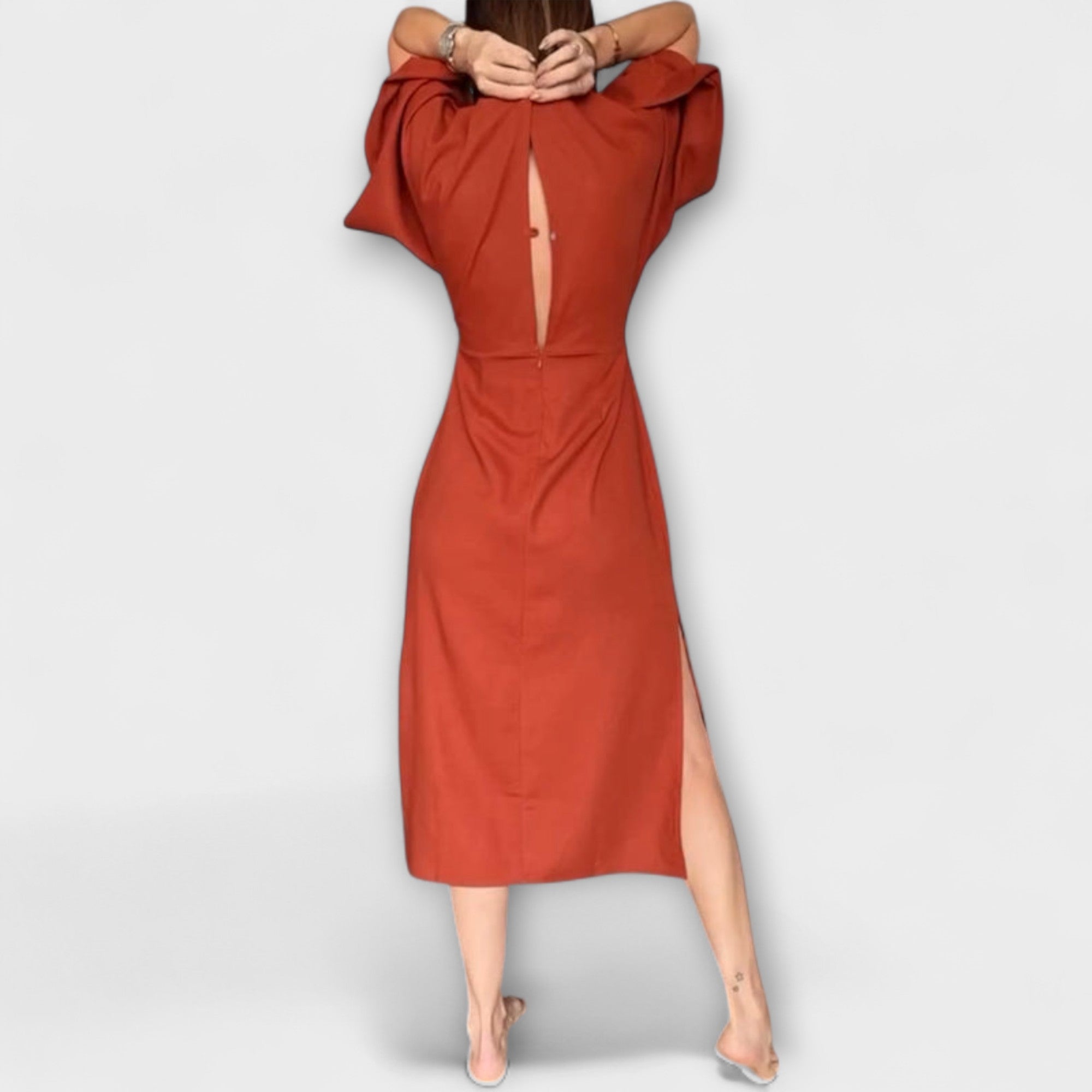 Mia | Stylish Casual V-neck Dress with Tie