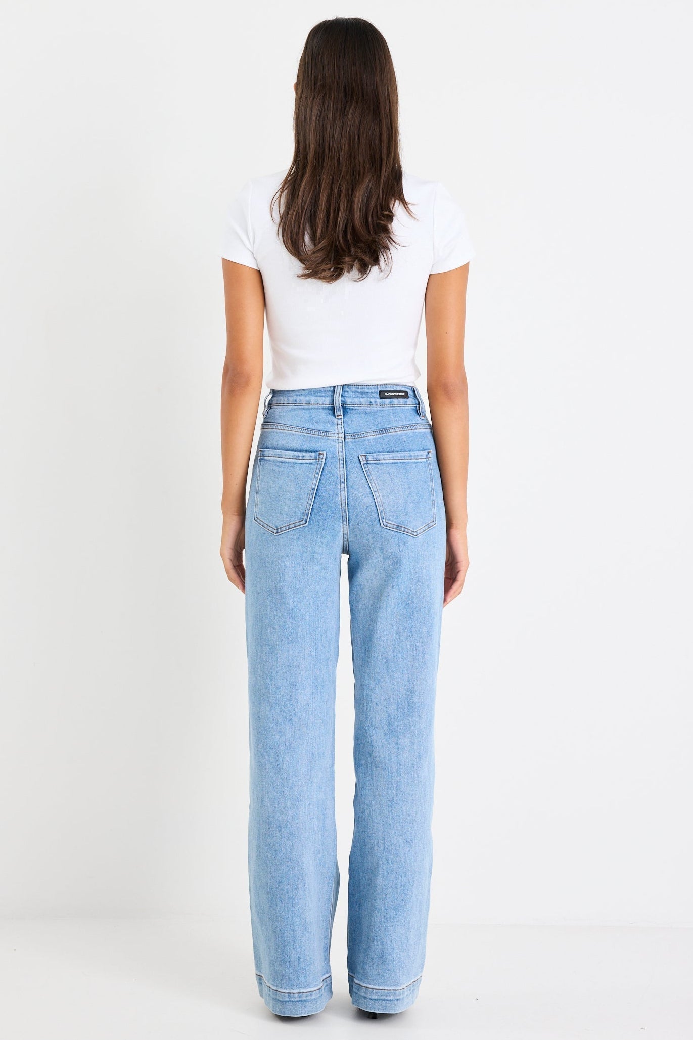 Mia | Stylish High Rise Wide Leg Pocket Jeans
