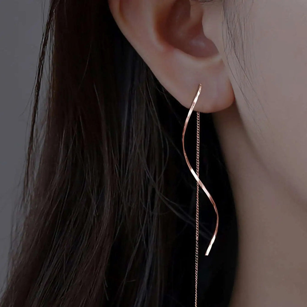 Stylish Long Wavy Earrings