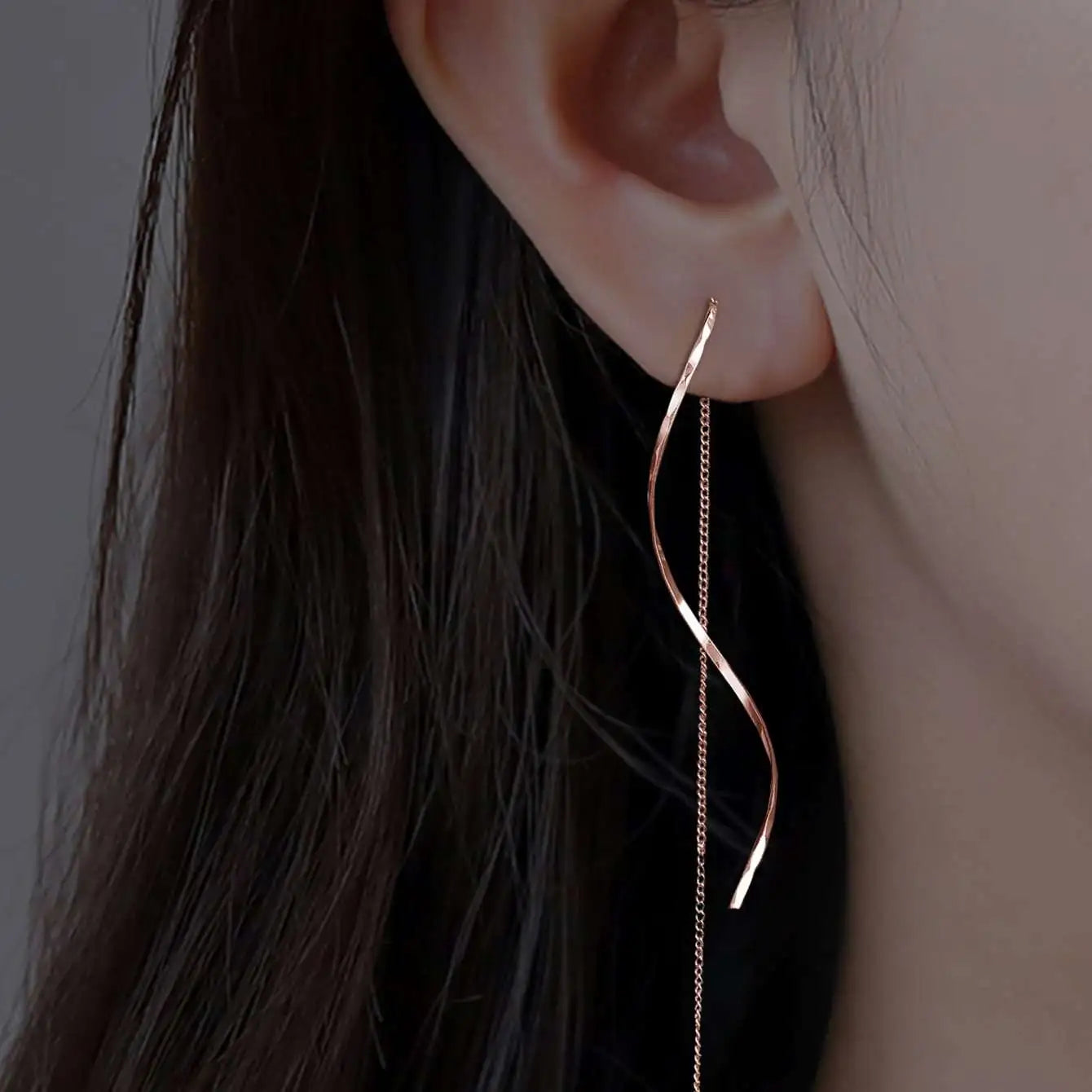 Stylish Long Wavy Earrings