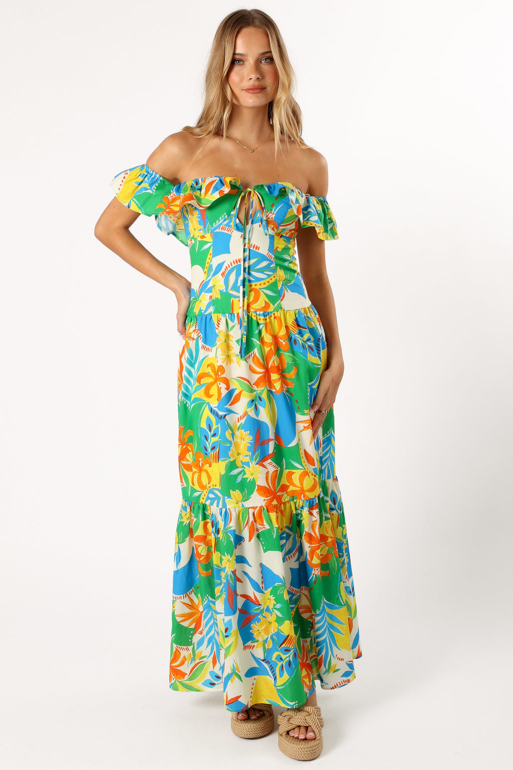 Mia | Vibrant Off Shoulder Maxi Dress