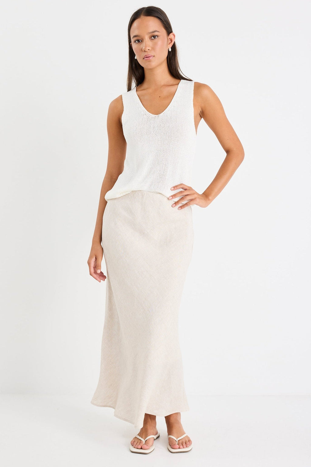 Olivia | Elegant Bias Cut Midi Skirt for Women
