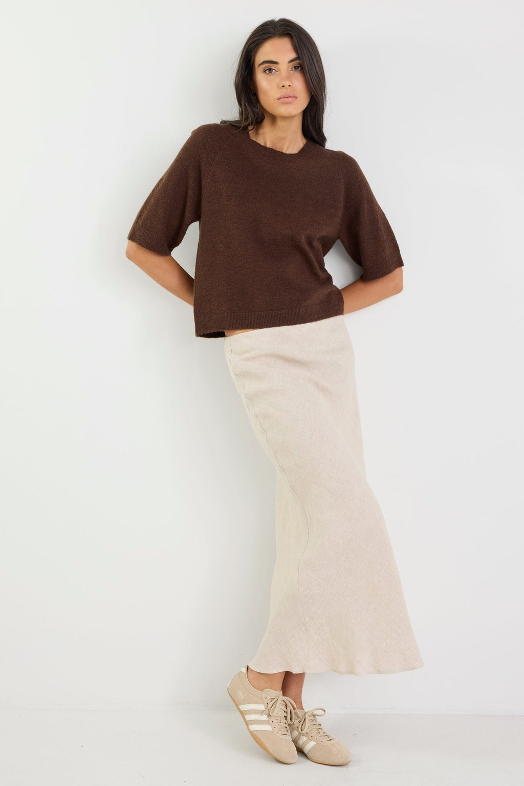 Olivia | Elegant Bias Cut Midi Skirt for Women