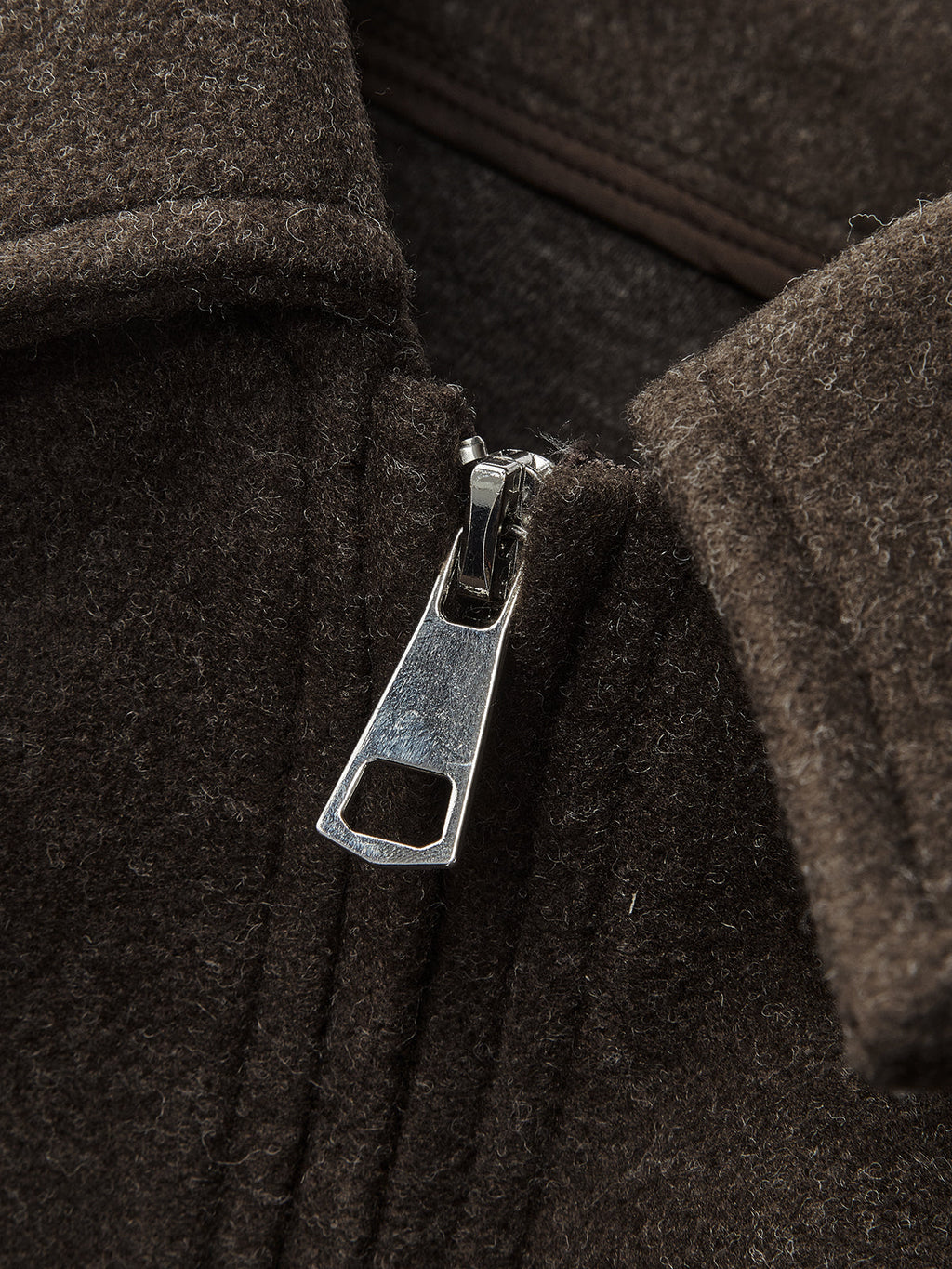 Paris Collection | Plain Zipper Tweed Jacket with Long Sleeves | Warm Fabric for Cozy Comfort