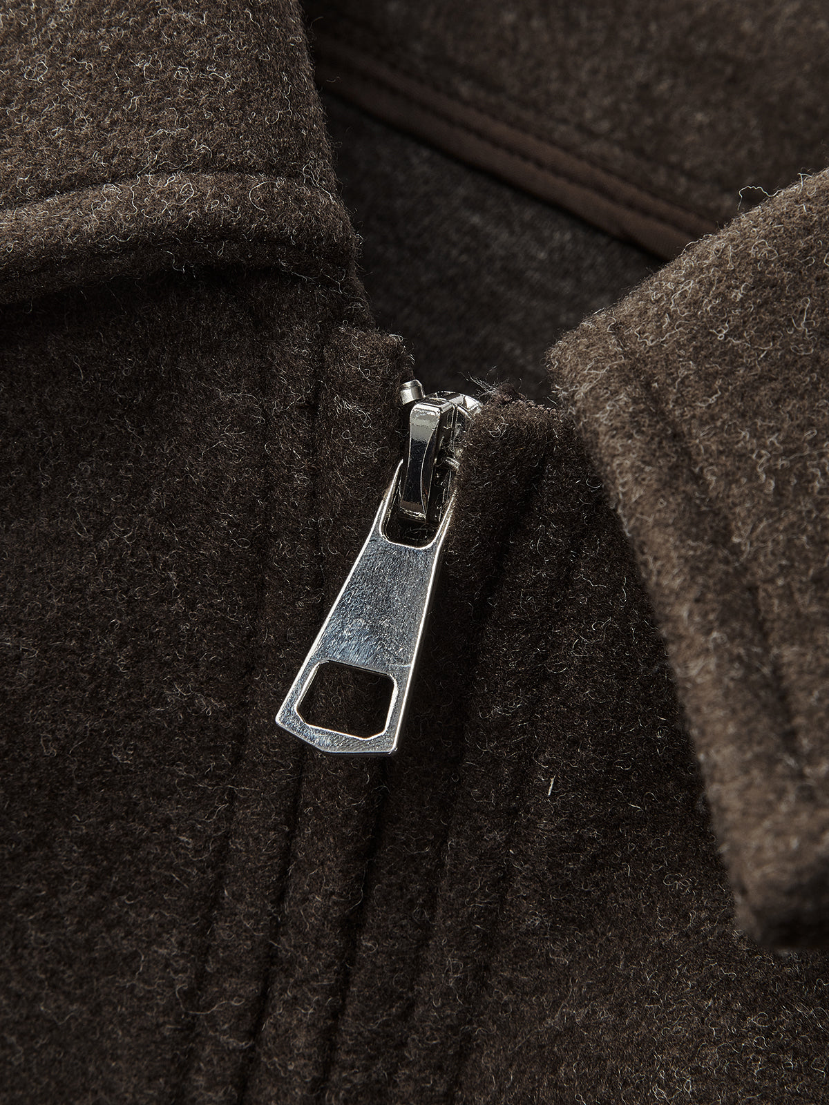 Paris Collection | Plain Zipper Tweed Jacket with Long Sleeves | Warm Fabric for Cozy Comfort