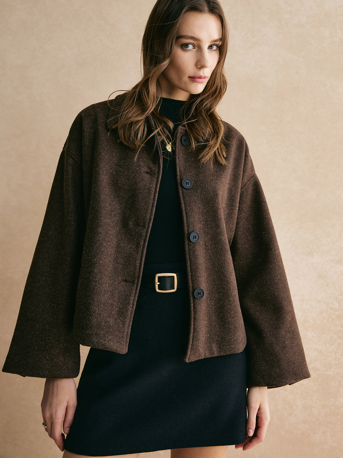 Refined Tweed Button Down Jacket with Long Sleeves | Stylish Shift Fit for Everyday Elegance