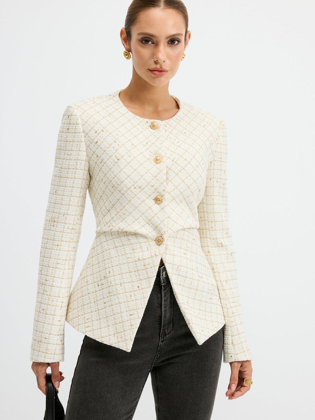 Romina | Tweed Blazer with Waist-Cinching Design | Stylish Layer for Effortless Elegance VIP