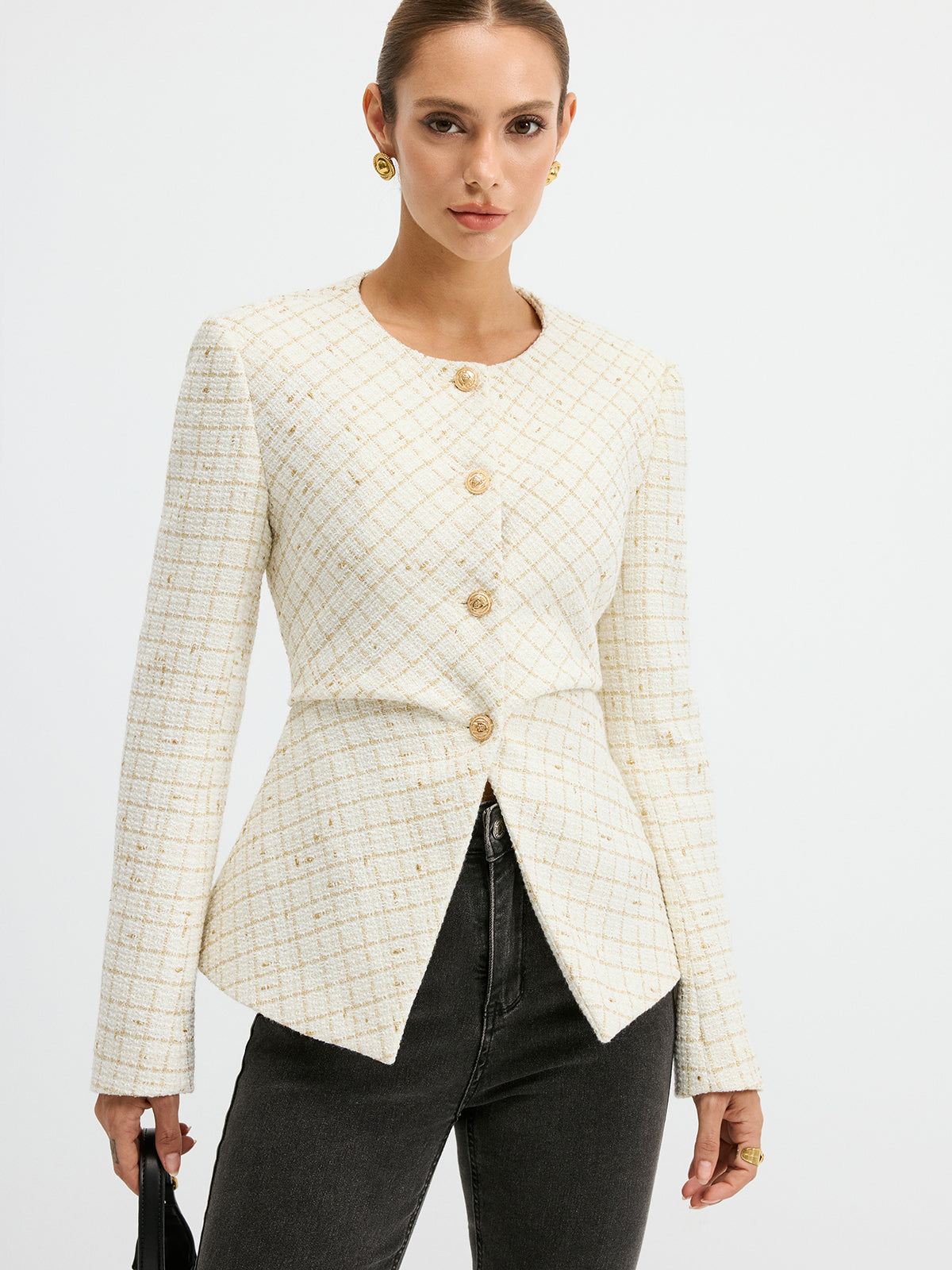 Romina | Tweed Blazer with Waist-Cinching Design | Stylish Layer for Effortless Elegance VIP