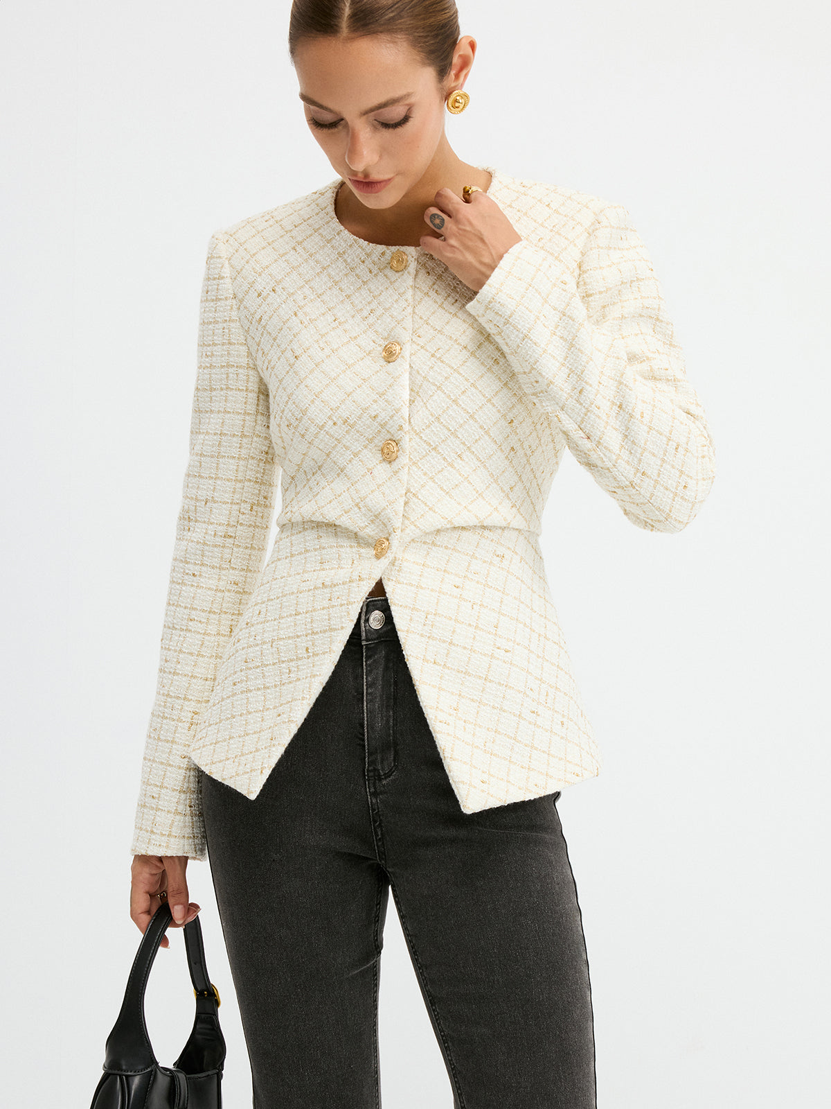 Romina | Tweed Blazer with Waist-Cinching Design | Stylish Layer for Effortless Elegance VIP
