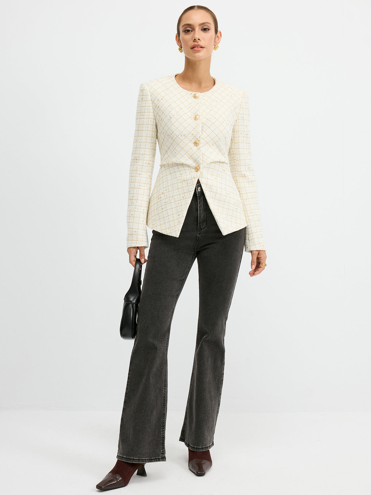 Romina | Tweed Blazer with Waist-Cinching Design | Stylish Layer for Effortless Elegance VIP