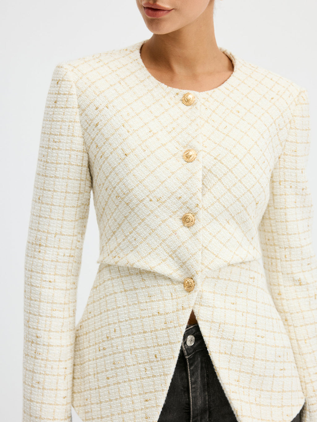 Romina | Tweed Blazer with Waist-Cinching Design | Stylish Layer for Effortless Elegance VIP