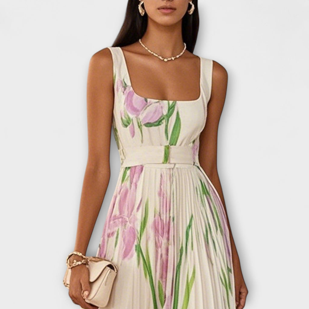 Sophia | Elegant Floral Chiffon Maxi Dress