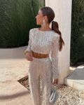 Sophia | Elegant Sequin Fringe Evening Set