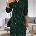 Sophia | Elegant Velvet Mini Cocktail Dress with Gold Print