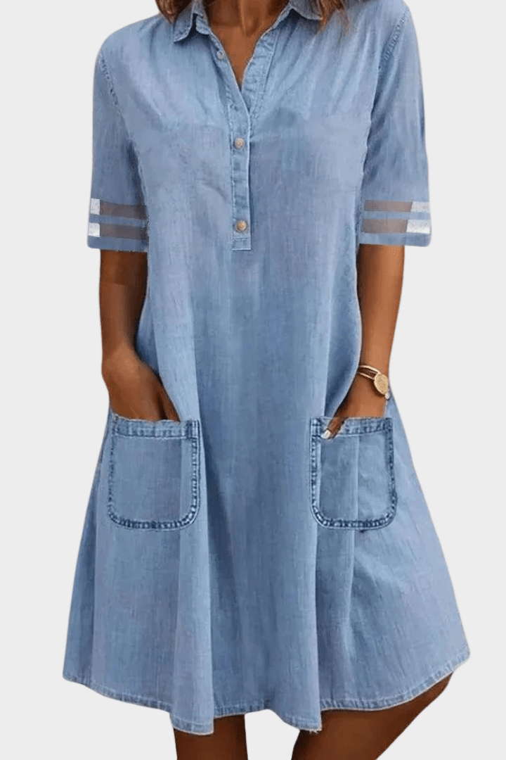 Sophia | Stylish Relaxed Denim Midi Dress for Women
