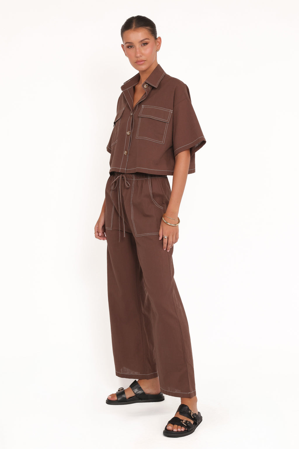 Sophie | Chic Cropped Top And Wide Leg Pant Women's Set Loungewear