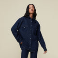 Sophie | Chic Dark Denim Shirt And High-Waisted Jeans Set