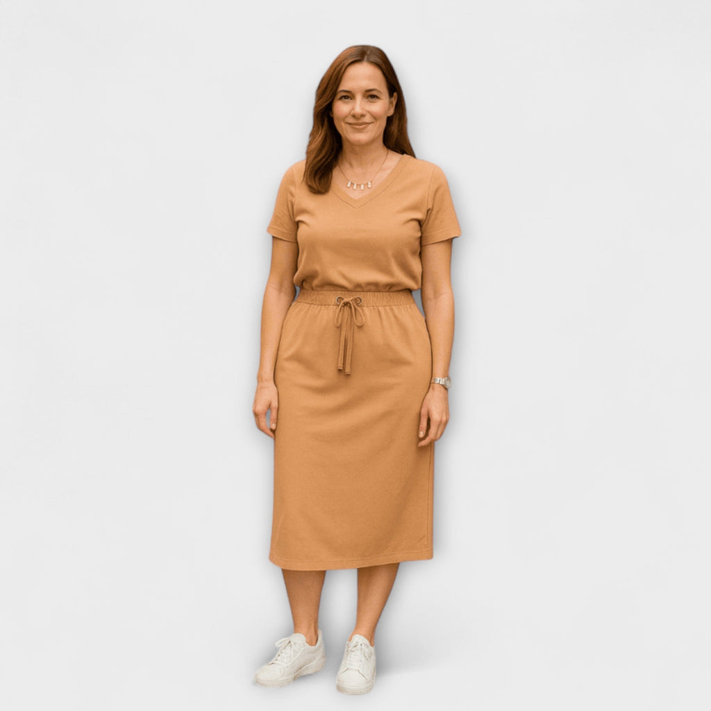 Sophie | Elegant Breezy V-Neck Top and Skirt Set for Women's Outfit