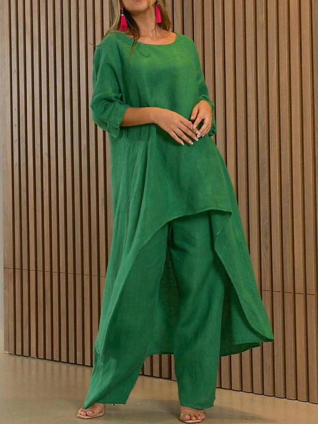 Sophie | Elegant Flowing Two-Piece Women's Outfit with Wide-Leg Pants