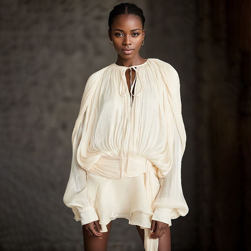 Sophie | Elegant Long Sleeve Satin Cocktail Dress