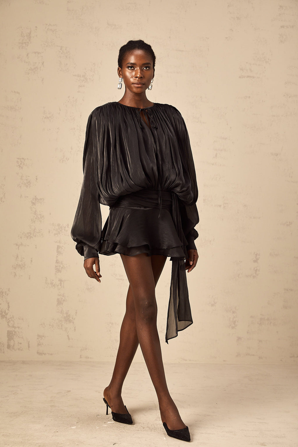 Sophie | Elegant Long Sleeve Satin Cocktail Dress