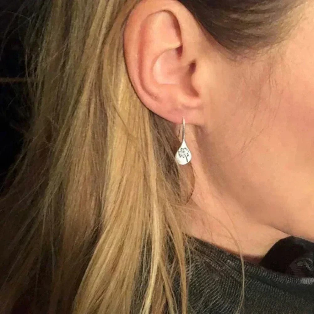 Sophie | Elegant Silver Dandelion Leaf Earrings for Women