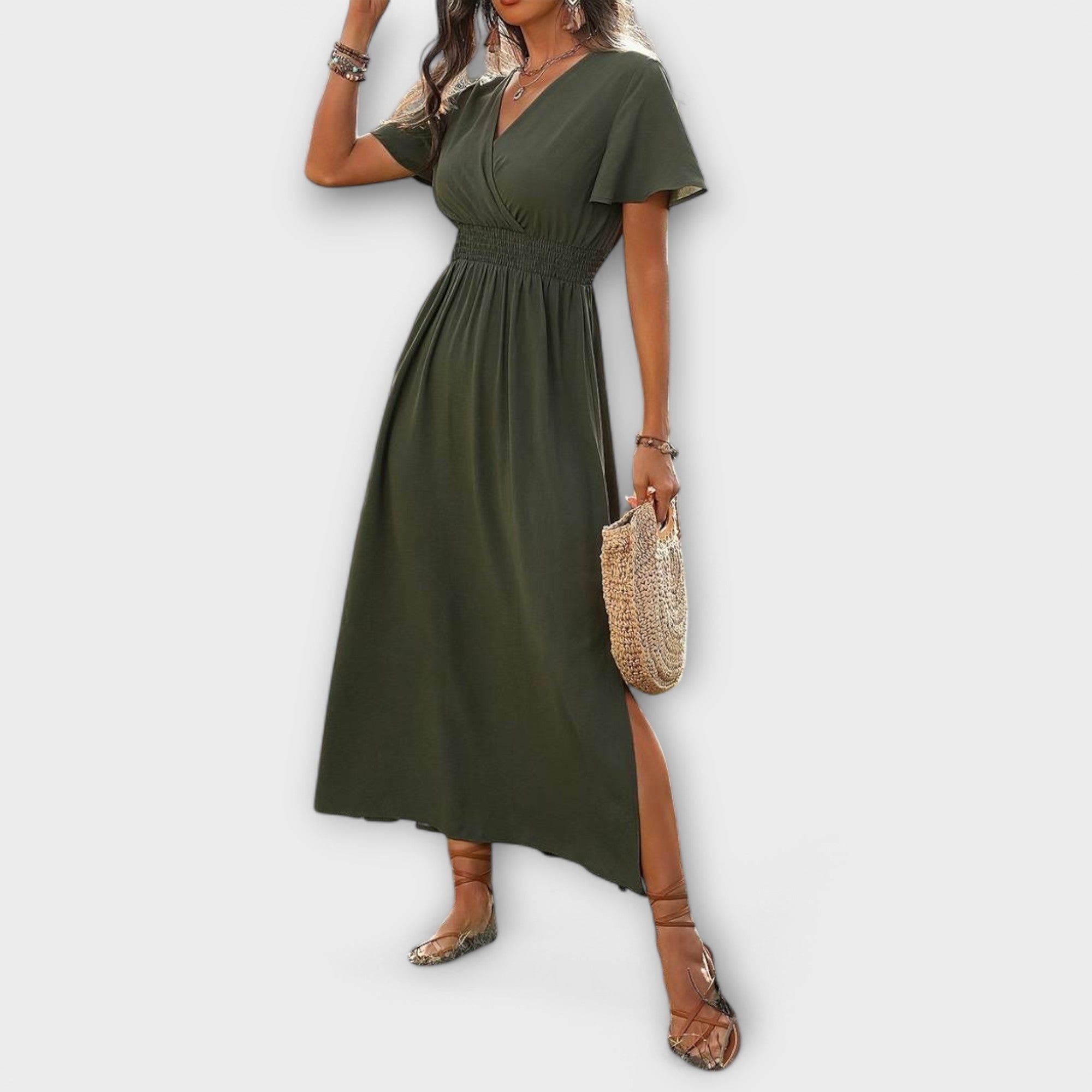 Sophie | Elegant V-Neck Summer Dress for Wedding Guests