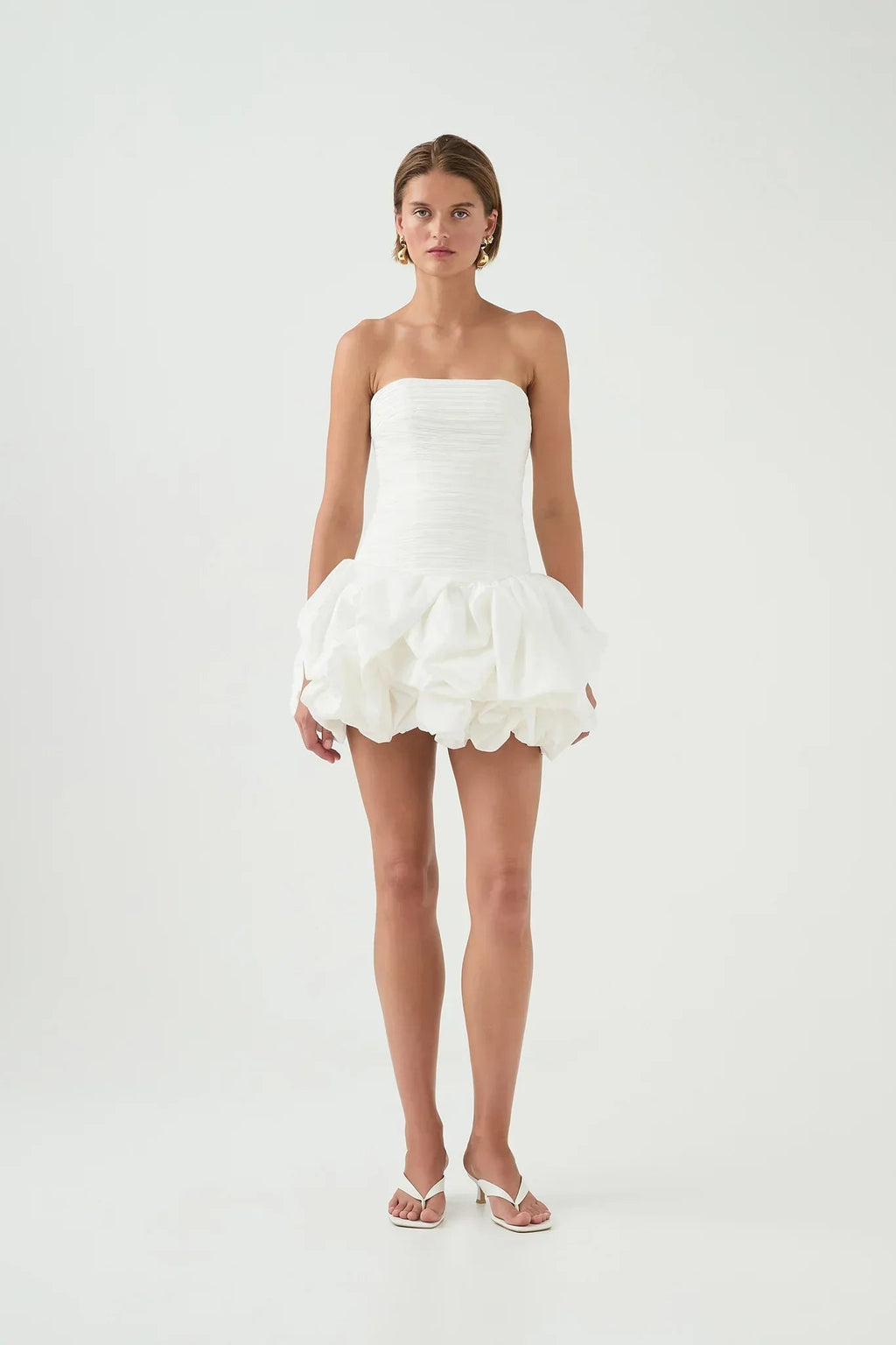 Sophie | Playful Elegant Strapless Bubble Hem Mini Dress