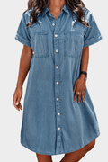 Sophie | Relaxed Plus Size Denim Shirt Dress for Women