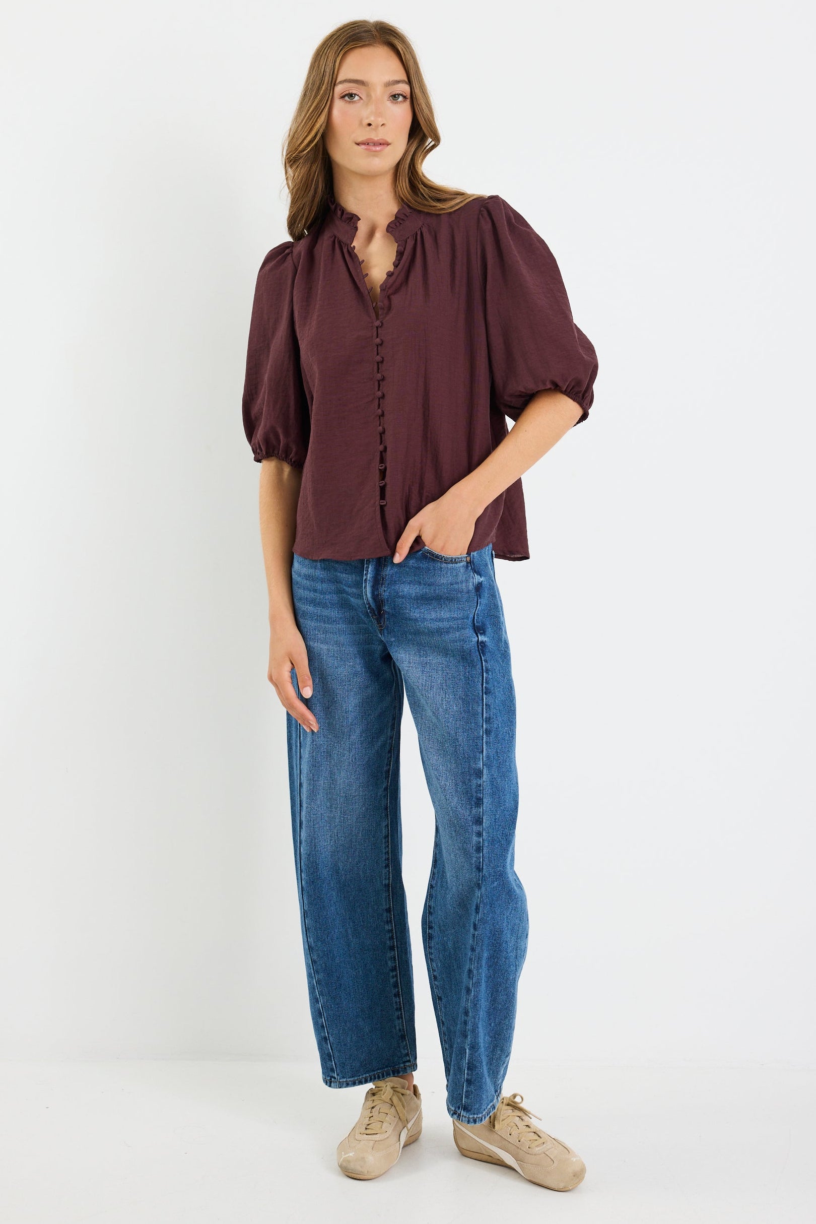 Sophie | Romantic Semi Sheer Puff Sleeve Blouse